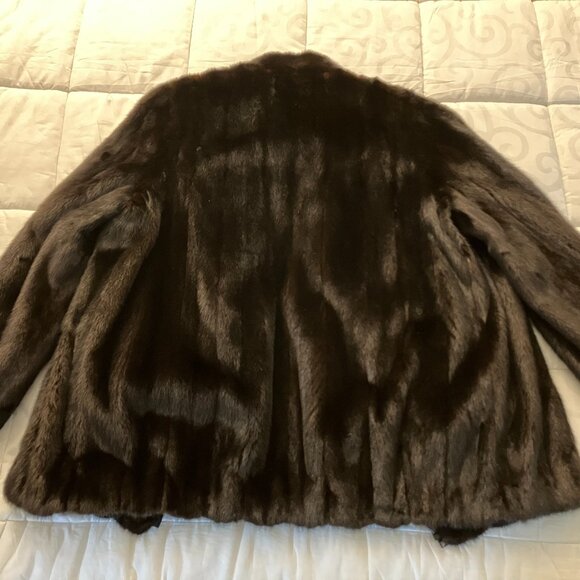 Vintage Ben-Ric Black Real Ranch Mink Half-length Jacket Scarf attached like new - Picture 3 of 6